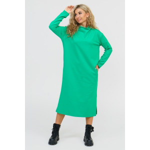 Платье женское П-033 футер 2-х нитка гладкокрашеный (р-ры: 46-54) зеленый