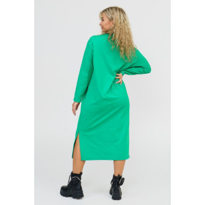 Платье женское П-033 футер 2-х нитка гладкокрашеный (р-ры: 46-54) зеленый