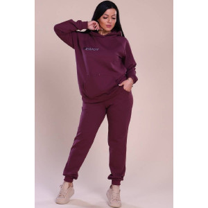 Костюм двойка женский "Вита" М77 футер с лайкрой (последний размер) вишня 48,50