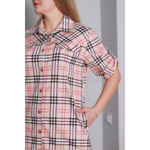 Халат-рубашка женский "Bon Aventure" 171221 кулирка пенье (последний размер) карамель 56,60