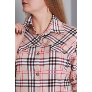Халат-рубашка женский "Bon Aventure" 171221 кулирка пенье (последний размер) карамель 56,60