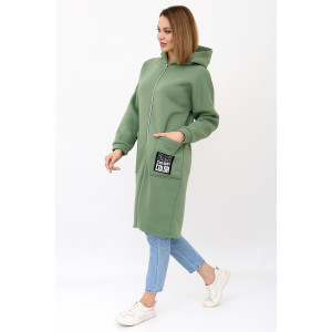 Толстовка женская "Алина З" футер 3-х нитка с начёсом (последний размер) зеленый светлый 56,58,62