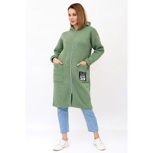 Толстовка женская "Алина З" футер 3-х нитка с начёсом (последний размер) зеленый светлый 56,58,62