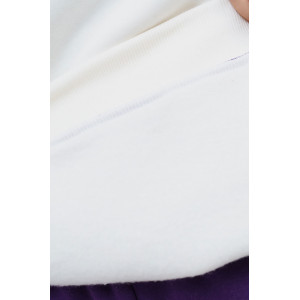Толстовка женская 879 футер 3-х нитка с начесом пенье (р-ры: 44-56) экрю-фиолетовый