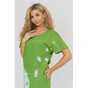 Платье женское 752 кулирка (р-ры: 50-64) зеленый одуванчик