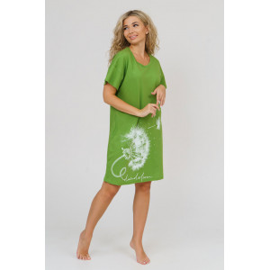 Платье женское 752 кулирка (р-ры: 50-64) зеленый одуванчик