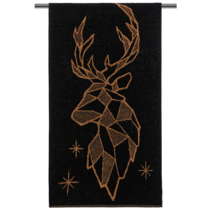 Полотенце махровое "Royal deer" черный