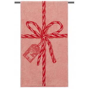 Полотенце махровое "Christmas gift" розовый