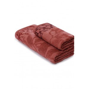 Полотенце махровое "Фиалка" темно-розовый (терракот)