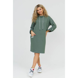 Платье женское 880 футер с лайкрой (р-ры: 48-58) хаки