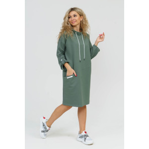 Платье женское 880 футер с лайкрой (р-ры: 48-58) хаки