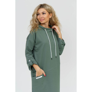 Платье женское 880 футер с лайкрой (р-ры: 48-58) хаки