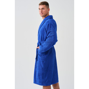 Халат мужской "Банный" 2009-М махра (р-ры: 46-58) синий