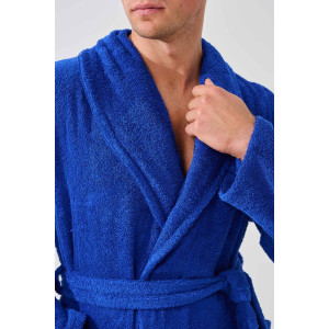 Халат мужской "Банный" 2009-М махра (р-ры: 46-58) синий