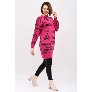 Платье-туника женское "Ретро Р" вязаное полотно (р-ры: 44-54) розовый