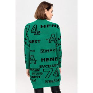 Платье-туника женское "Ретро З" вязаное полотно (р-ры: 44-54) зеленый