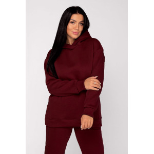 Толстовка женская ФТ-16 "Рокси" футер 3-х нитка с начёсом (последний размер) бордо 50,52,54