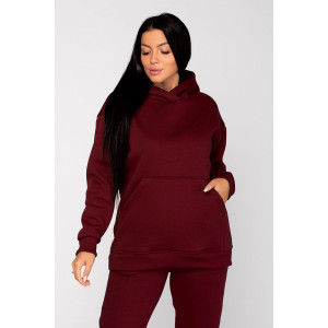 Толстовка женская ФТ-16 "Рокси" футер 3-х нитка с начёсом (последний размер) бордо 50,52,54