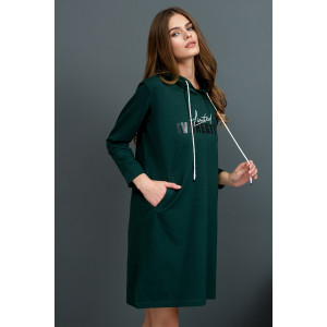 Платье женское А-4905 "Вояж" футер с лайкрой (р-ры: 46-56) зеленый