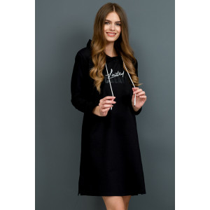 Платье женское А-4904 "Вояж" футер с лайкрой (р-ры: 46-56) черный