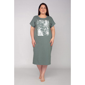 Платье женское "Гармония" К-358 кулирка (р-ры: 52-66) серо-зеленый