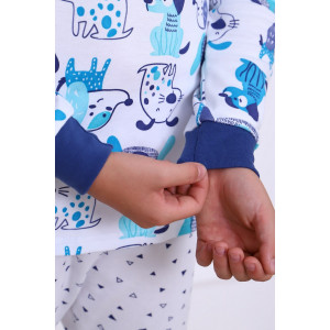 Пижама детская "Эрнест" интерлок (р-ры: 128-152) синий