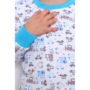 Пижама детская "Автодром" интерлок (р-ры: 86-122) синий