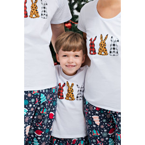 Пижама детская ДКД 002-1 кулирка с лайкрой (р-ры: 26-40) кролики и елки