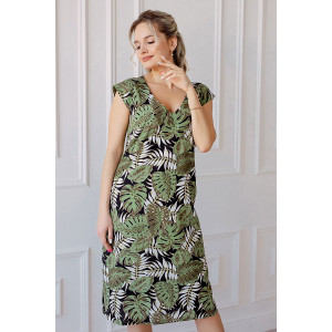 Платье женское "Лира" лён (р-ры: 44-58) зеленый