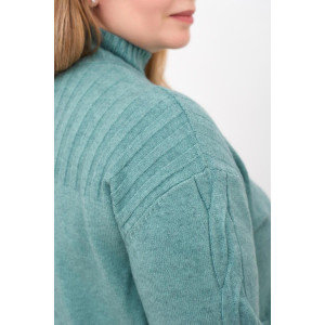 Джемпер женский "Лаура З" вязаное полотно (р-ры: 52-58) зеленый