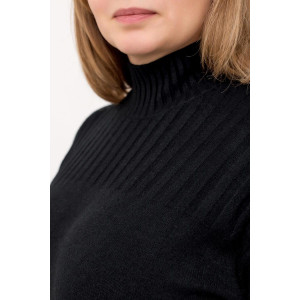 Джемпер женский "Лаура Ч" вязаное полотно (р-ры: 52-58) черный