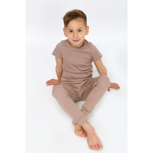 Пижама детская "Паркер-1" рибана (р-ры: 104-134) коричневый