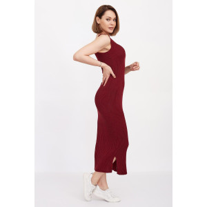 Платье женское "Дарья Б" трикотажное полотно+пряжа (последний размер) бордовый 44-46