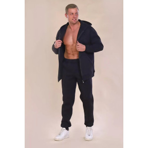 Костюм двойка мужской 888 "Zipper" футер 3-х нитка с начесом (р-ры: 50-60) черный