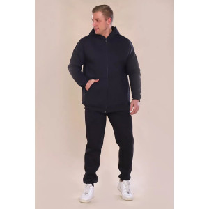 Костюм двойка мужской 888 "Zipper" футер 3-х нитка с начесом (р-ры: 50-60) черный