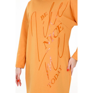 Платье женское П164 футер с лайкрой (р-ры: 48-60) горчичный
