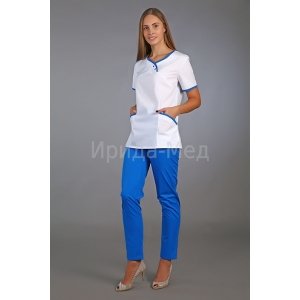 Медицинский костюм женский М-180 тиси (р-ры: 40-58) синий