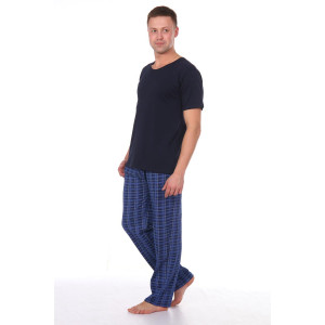 Пижама мужская 322 кулирка (последний размер) темно-синий с серым 50