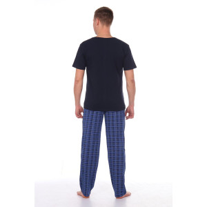 Пижама мужская 322 кулирка (последний размер) темно-синий с серым 50