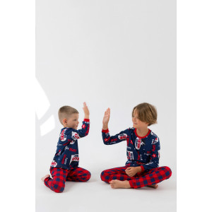 Пижама детская "Супергерой" хлопок (последний размер) синий 92-98,116-122,128-134,140-146