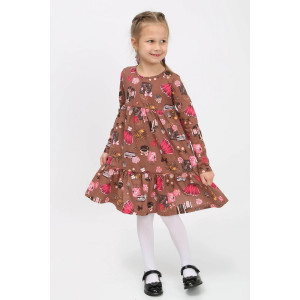 Платье детское "Ульяна-17" кулирка (р-ры: 98-128) коричневый