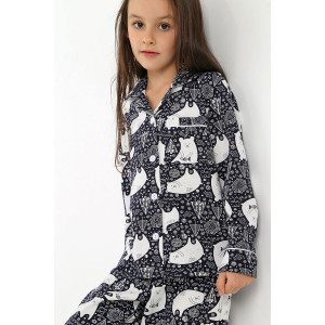 Пижама детская "Умка" футер 2-х нитка с начесом (р-ры: 116-170) синий