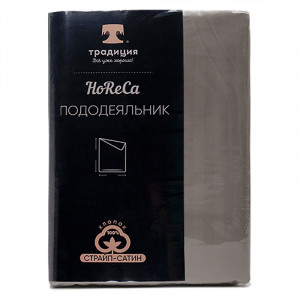 Пододеяльник классический страйп-сатин "HoReCa" серый стальной