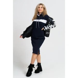 Платье женское П-030 футер с лайкрой (р-ры: 46-56) чернильный