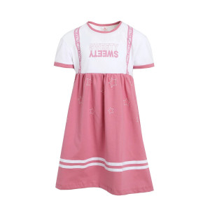 Платье детское "Клюковка-3" кулирка (р-ры: 110-134) розово-брусничный