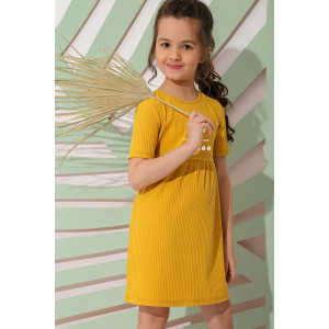 Платье детское "Арт-1" фактурный трикотаж (последний размер) желтый 140