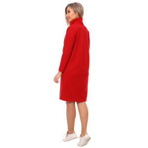 Платье женское П-023 футер (последний размер) красный 46,50,54,56