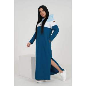 Платье женское "Хадижа" футер 2-х нитка с лайкрой (р-ры: 46-60) голубой