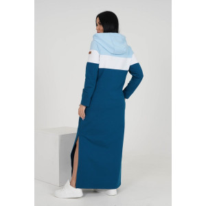 Платье женское "Хадижа" футер 2-х нитка с лайкрой (р-ры: 46-60) голубой