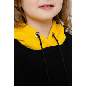 Костюм двойка детский для девочки 886Д футер 3-х нитка с начесом пенье (р-ры: 32-42) черный-желтый